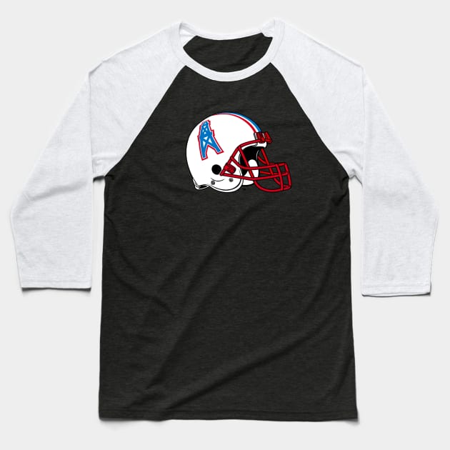 Defunct Teams Vintage Houston Oilers Satire Mark Baseball T-Shirt by robotbasecamp